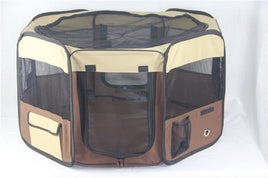 YES4PETS Medium Brown Pet Dog Cat Puppy Rabbit Tent Soft Playpen Pet Care Kings Warehouse 