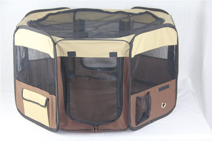YES4PETS Medium Brown Pet Dog Cat Puppy Rabbit Tent Soft Playpen Pet Care Kings Warehouse 