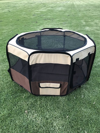 YES4PETS Medium Brown Pet Dog Cat Puppy Rabbit Tent Soft Playpen Pet Care Kings Warehouse 