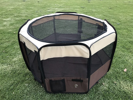 YES4PETS Medium Brown Pet Dog Cat Puppy Rabbit Tent Soft Playpen Pet Care Kings Warehouse 