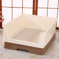 YES4PETS Medium Dog Potty Training Tray Pet Puppy Toilet Trays Loo Pad Mat With Wall Brown Kings Warehouse 