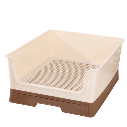 YES4PETS Medium Dog Potty Training Tray Pet Puppy Toilet Trays Loo Pad Mat With Wall Brown Kings Warehouse 