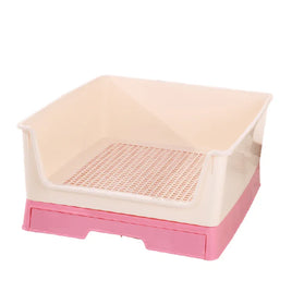 YES4PETS Medium Dog Potty Training Tray Pet Puppy Toilet Trays Loo Pad Mat With Wall Pink Kings Warehouse 
