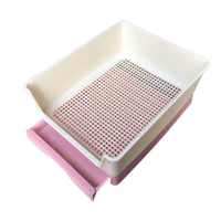 YES4PETS Medium Dog Potty Training Tray Pet Puppy Toilet Trays Loo Pad Mat With Wall Pink Kings Warehouse 
