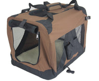 YES4PETS Medium Portable Foldable Dog Cat Puppy Soft Crate-Brown Pet Care Kings Warehouse 