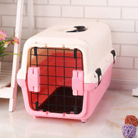 YES4PETS Medium Portable Plastic Dog Cat Pet Pets Carrier Travel Cage With Tray-Pink Kings Warehouse 