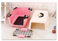 YES4PETS Medium Portable Plastic Dog Cat Pet Pets Carrier Travel Cage With Tray-Pink Kings Warehouse 