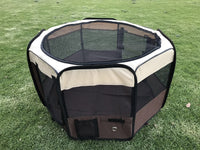 YES4PETS Small Brown Dog Cat Puppy Rabbit Guinea Pig Cat Soft Playpen Pet Care Kings Warehouse 
