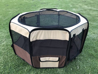 YES4PETS Small Brown Dog Cat Puppy Rabbit Guinea Pig Cat Soft Playpen Pet Care Kings Warehouse 