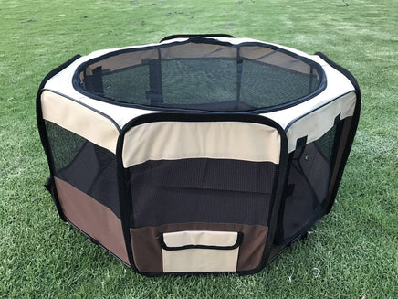 YES4PETS Small Brown Dog Cat Puppy Rabbit Guinea Pig Cat Soft Playpen Pet Care Kings Warehouse 