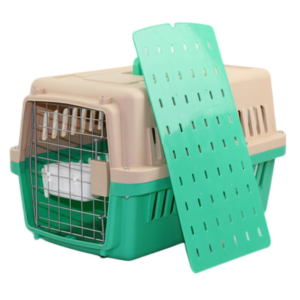 YES4PETS Small Dog Cat Crate Pet Airline Carrier Cage With Bowl and Tray-Green Kings Warehouse 
