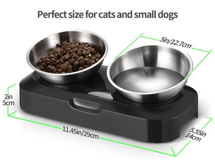 YES4PETS Stainless Steel Pet Bowl Water Bowls Portable Anti Slip Skid Feeder Dog Rabbit Cat Kings Warehouse 
