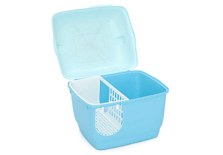 YES4PETS XL Portable Hooded Cat Toilet Litter Box Tray House with Handle and Scoop Blue Kings Warehouse 