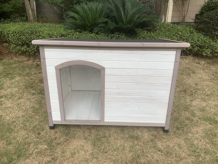 YES4PETS XL Timber Pet Dog Kennel House Puppy Wooden Timber Cabin With Stripe White Kings Warehouse 