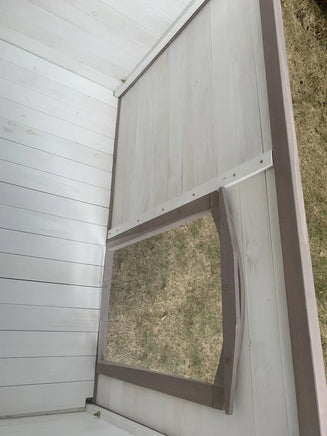 YES4PETS XL Timber Pet Dog Kennel House Puppy Wooden Timber Cabin With Stripe White Kings Warehouse 
