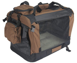 YES4PETS XXL Foldable Soft Dog Cat Puppy Carrier Crate With Curtain-Brown Pet Care Kings Warehouse 