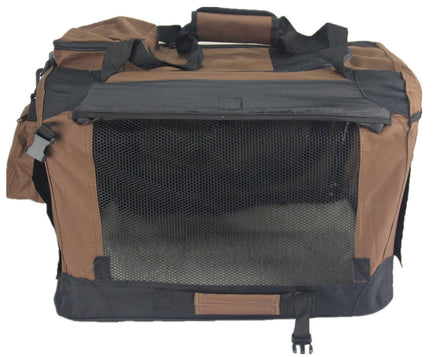 YES4PETS XXL Foldable Soft Dog Cat Puppy Carrier Crate With Curtain-Brown Pet Care Kings Warehouse 