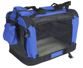 YES4PETS XXL Foldable Soft Dog Cat Puppy Crate Carrier With Curtain-Blue Pet Care Kings Warehouse 