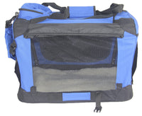 YES4PETS XXL Foldable Soft Dog Cat Puppy Crate Carrier With Curtain-Blue Pet Care Kings Warehouse 