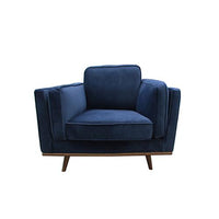 York Sofa 1 Seater Fabric Cushion Modern Sofa Blue Colour Living Room Kings Warehouse 
