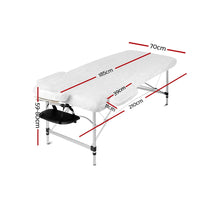 Zenses Massage Table 70cm Portable 3 Fold Aluminium Beauty Bed Black Kings Warehouse 