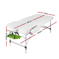 Zenses Massage Table 75cm 3 Fold Aluminium Beauty Bed Portable Therapy KingsWarehouse 