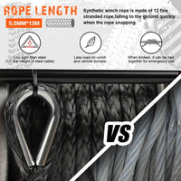 ZESUPER 12V Electric Winch 4500lb Synthetic Rope Boat Winch ATV Winch Trailer Winch 4WD Kings Warehouse 