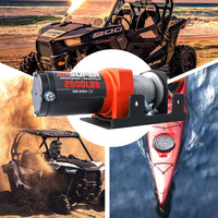 ZESUPER Electric Winch 2500LBS/1134KG 12V 15.2M Steel Cable ATV UTV 4WD 4X4 Boat Kings Warehouse 