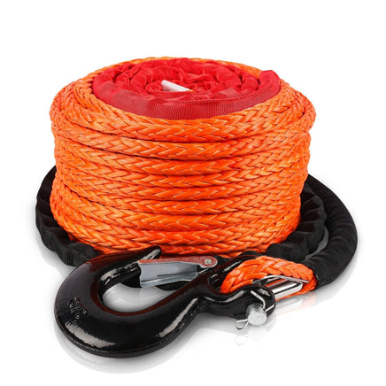 ZESUPER Winch Rope 9.5MM X 30M Dyneema SK75 Hook Synthetic Car Tow Recovery Cable Hook Kings Warehouse 